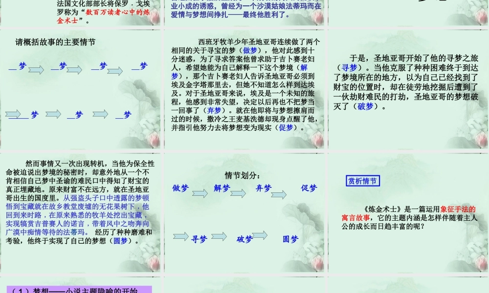 高二语文(炼金术士)课件 新人教版 课件