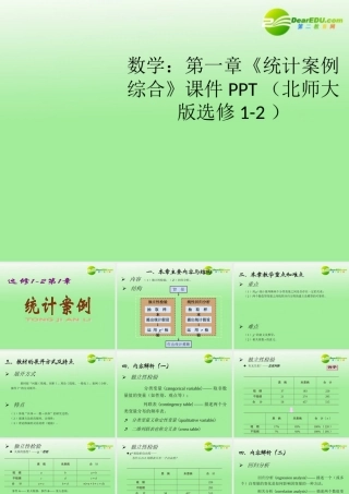 高中数学 第一章(统计案例 综合)课件 北师大版选修1-2 课件