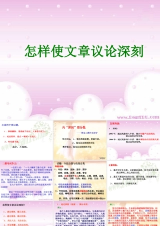 高三语文怎样使文章议论深刻 人教版 课件