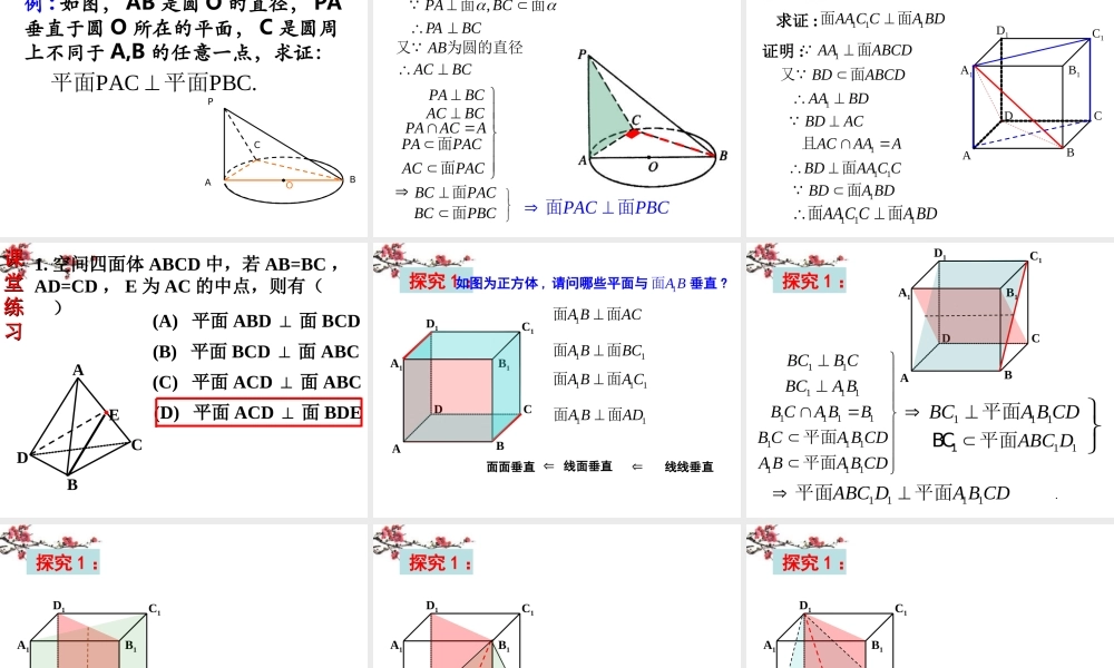 湖南省醴陵二中高一数学 面面垂直及二面角课件