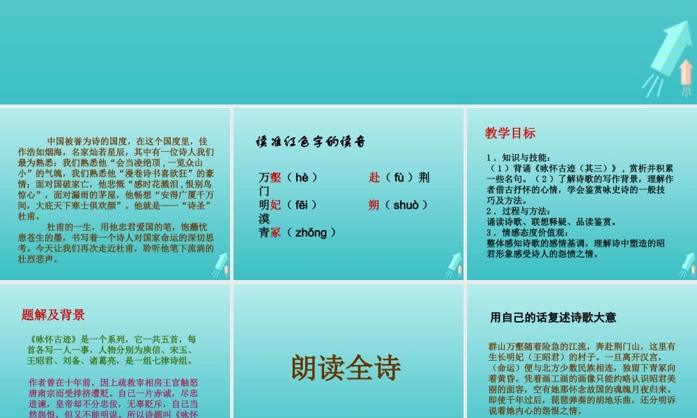 高中语文第二单元5杜甫诗三首教学课件1新人教版必修3 课件