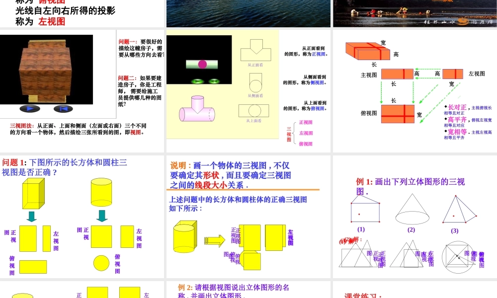高一数学必修二 三视图-苏教版 ppt 课件