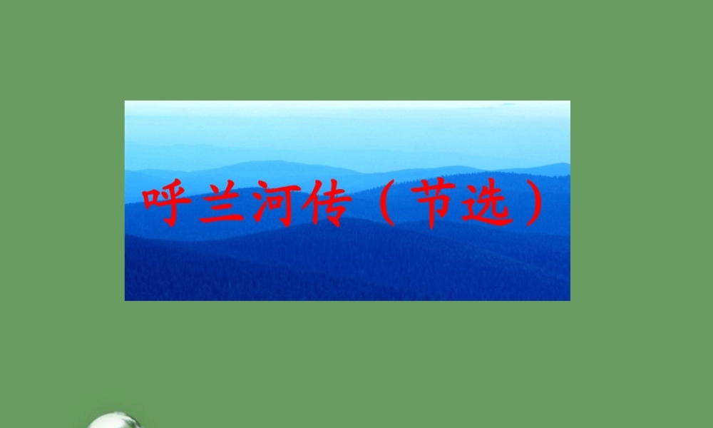 高中语文(呼兰河传)课件3 北京版选修2 课件