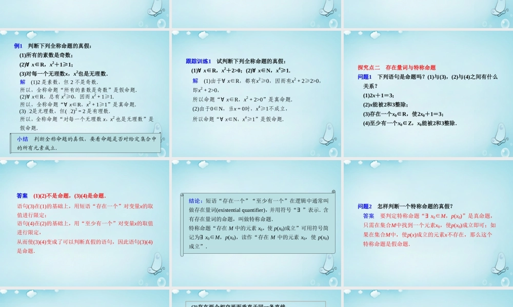高中数学 全称量词、存在量词优质课件(选修2 1) 课件