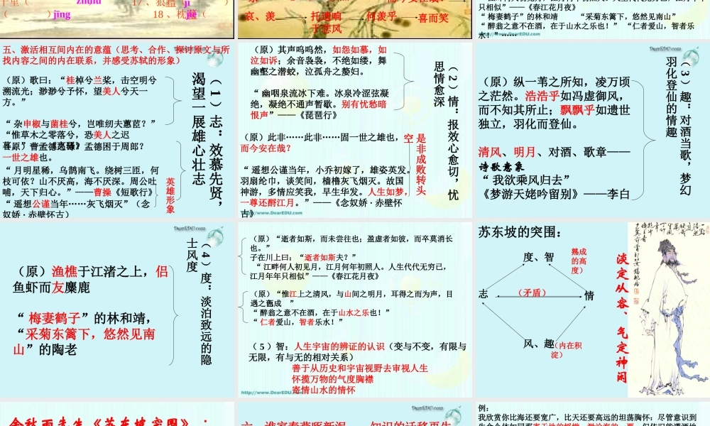 赤壁赋 浙江省桐庐县高二语文赤壁赋优质课件[整理五套]人教版 浙江省桐庐县高二语文赤壁赋优质课件[整理五套]人教版