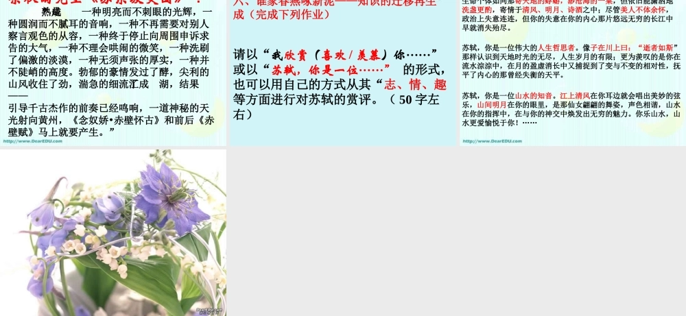 赤壁赋 浙江省桐庐县高二语文赤壁赋优质课件[整理五套]人教版 浙江省桐庐县高二语文赤壁赋优质课件[整理五套]人教版