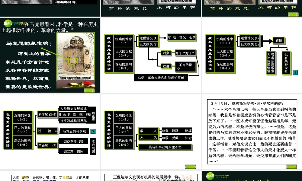 高中语文(在马克思墓前的讲话)课件 鲁教版必修2 课件