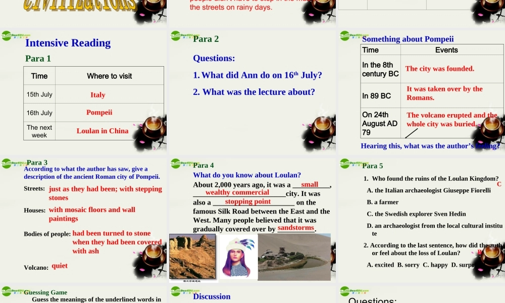 高中英语 Unit 3 Back to the past 课件 牛津版必修3 课件