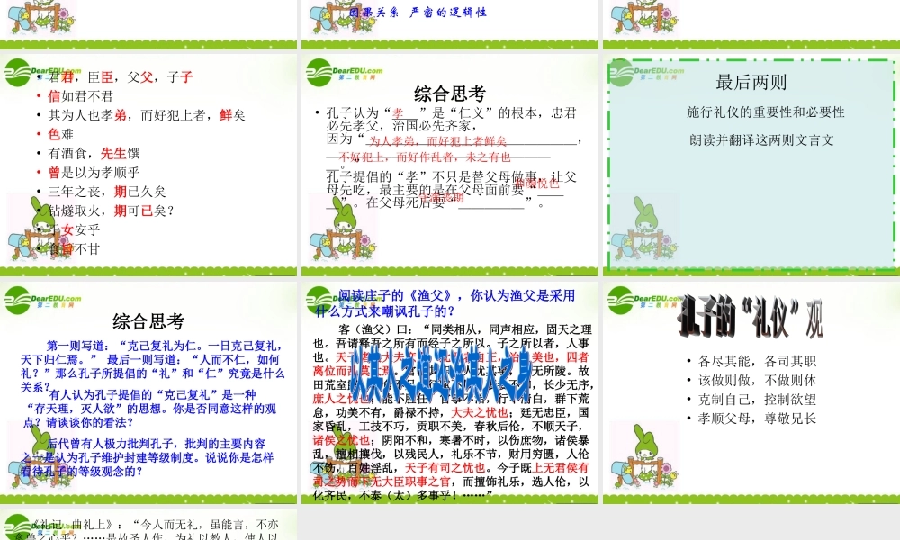 高二语文：(论语)之(克己复礼)课件之八苏教版 课件