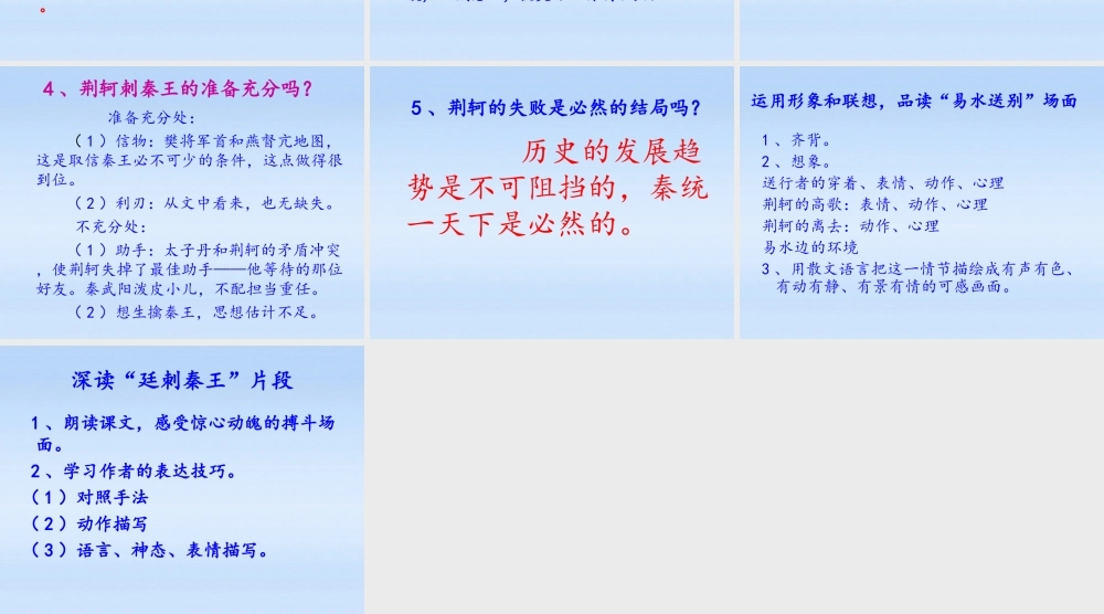 高中语文 (荆轲刺秦王)优秀课 件新人教版必修2 试题