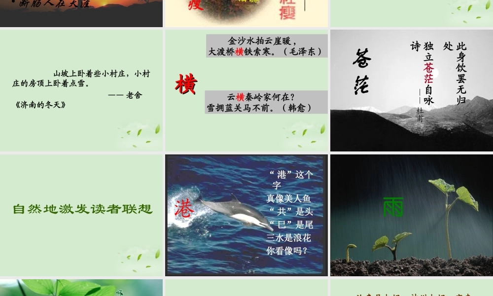 高中语文 (优美的汉字)课件2 新人教版必修1 课件