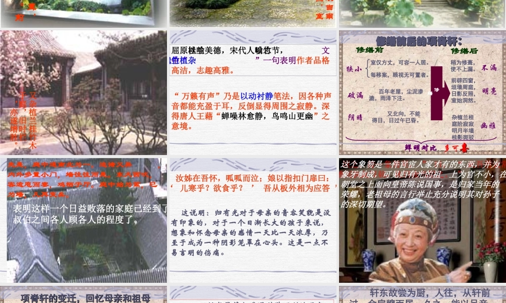 高中语文项脊轩志课件2 苏教版 必修5 课件