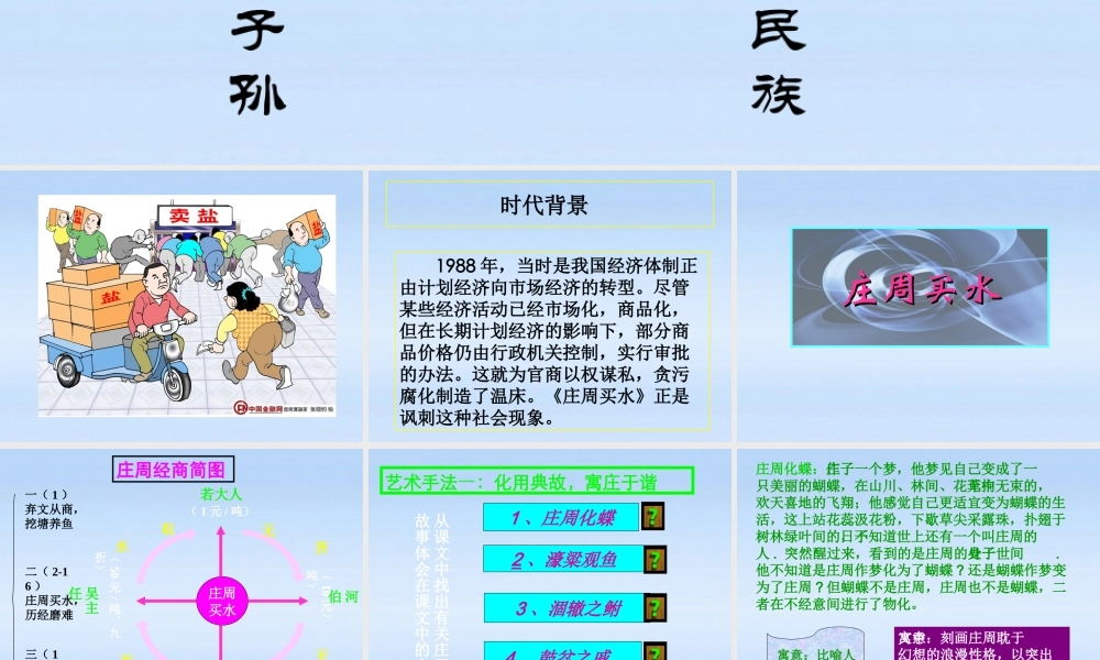 高中语文 (庄周买水)精品课件 人教版第二册 课件