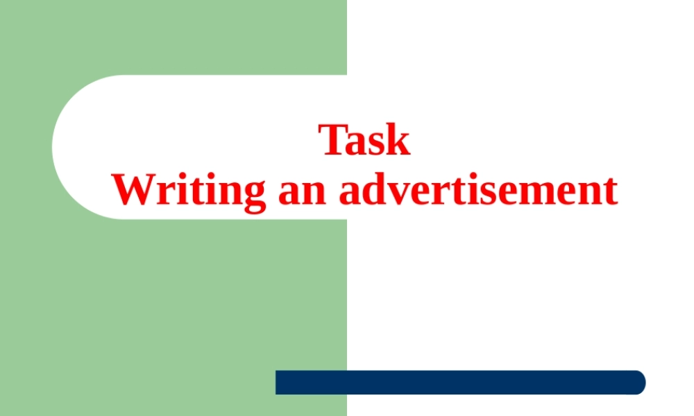 高中英语必修4Unit 1 Advertising--Taskppt1 课件