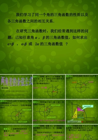 高中数学 3.1两角差的余弦公式课件 新人教版必修4 课件