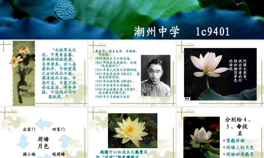 粤教版必修一高一语文荷塘月色 课件