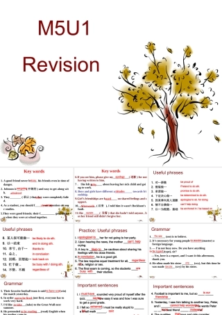 高中英语 Unit1 Getting along with others REVISON精品课件 牛津译林版必修5 课件