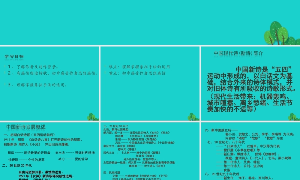 语文炉中煤课件北师大版选修中国新诗蚜 课件