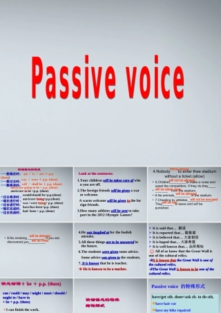 高考英语 Grammar passive voice课件