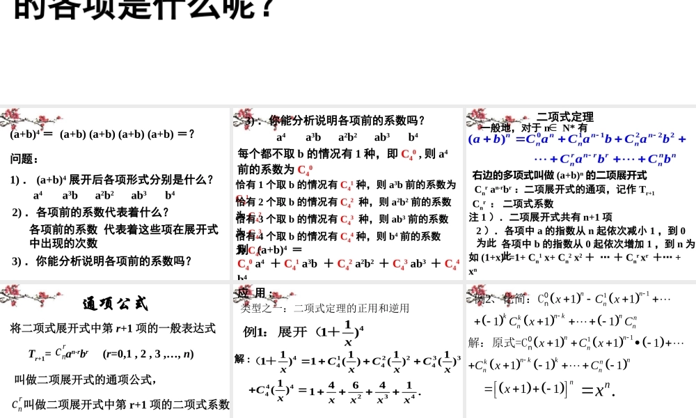 高二数学(二项式)课件