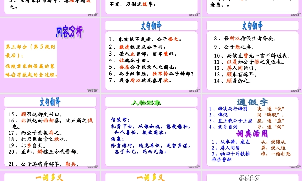 高中语文信陵君窃符救赵课件 人教版 课件