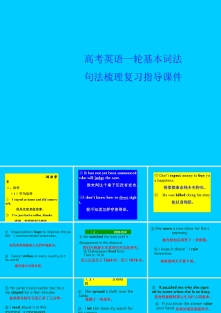 高考英语一轮基本词法句法梳理复习指导课件