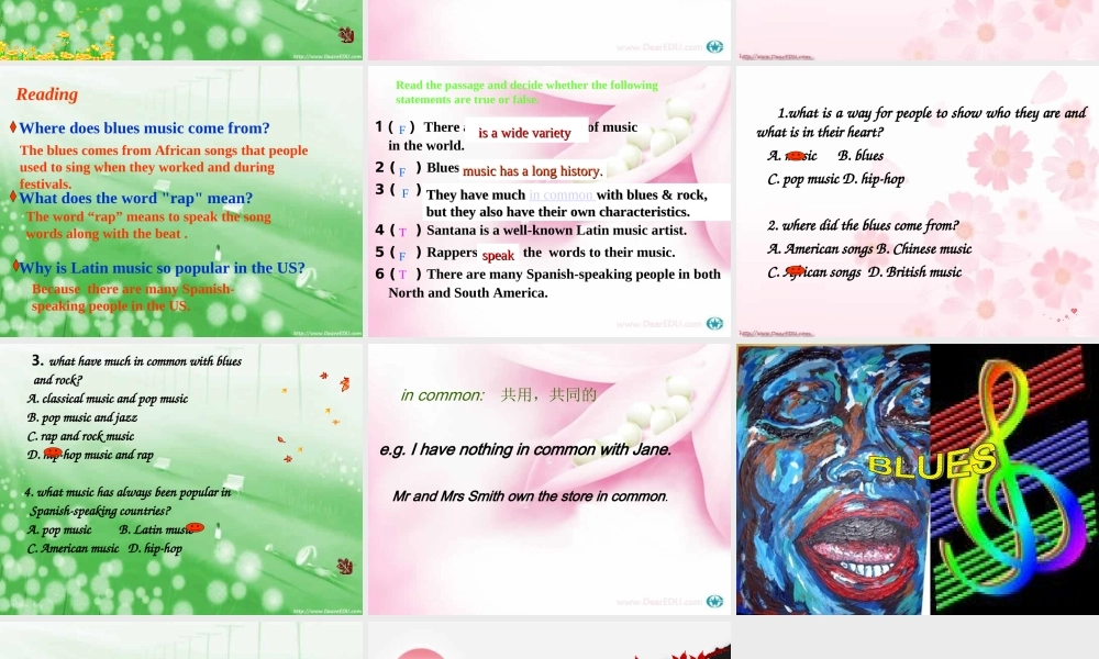 湖南省娄底地区高一英语Unit11 reading 人教版1 课件