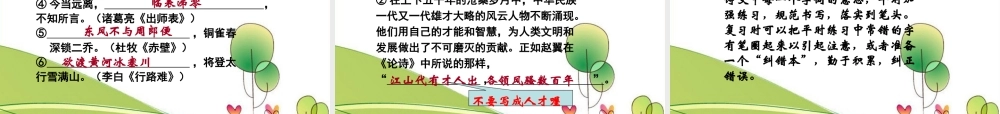 高考语文专题复习 古诗文积累与运用复习及答题指导课件 新人教版 课件