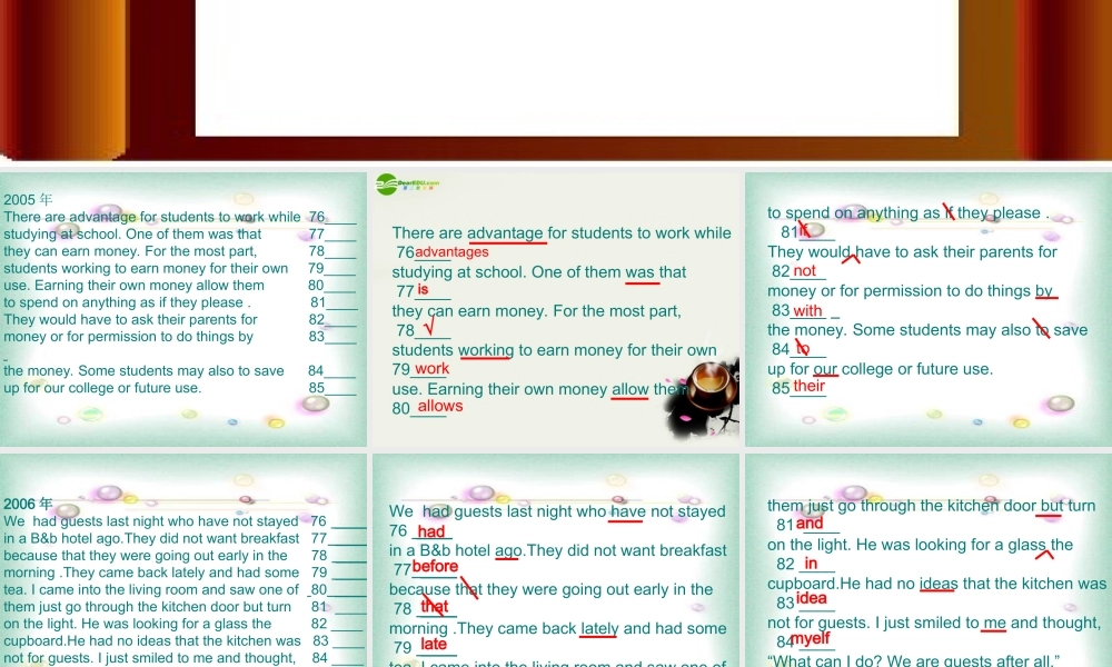 高考英语 短文改错讲与练课件