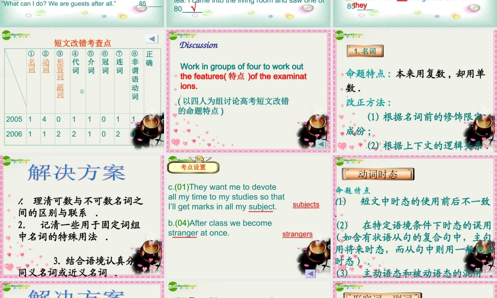 高考英语 短文改错讲与练课件