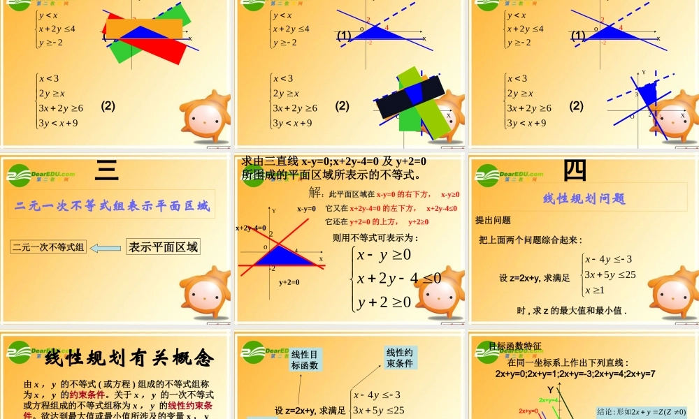 高中数学 41(二元一次不等式(组)与平面区域)课件 北师大版必修5 课件