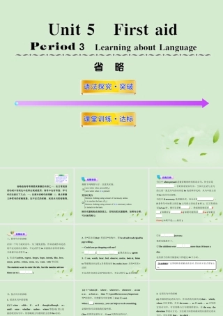 高中英语课时讲练通配套课件 Unit5(First Aid)Period 3 新人教版必修5 课件