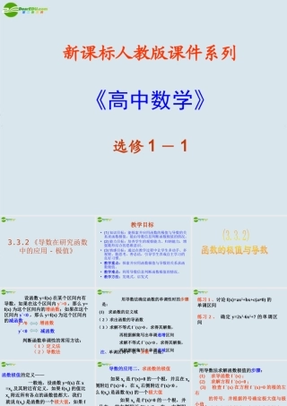 高中数学 (导数在研究函数中的应用-极值)课件 新人教A版选修1-1 课件