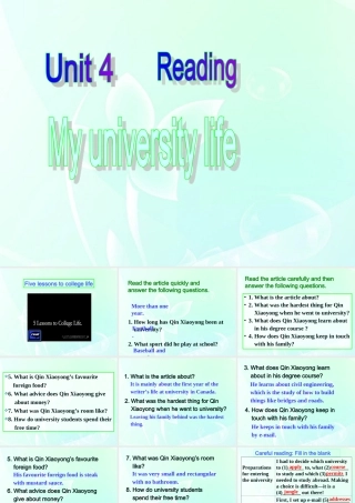 高中英语 Unit 4 The next step 课件 牛津译林版选修11 课件