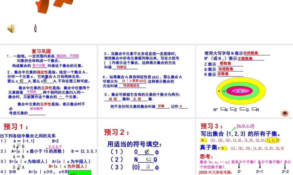高一数学课件：子集、全集、补集 课件