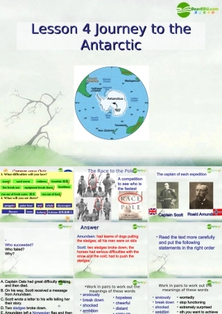 高中英语 unit8 lesson4 Journey to the Antarctic课件 北师大版必修3 课件