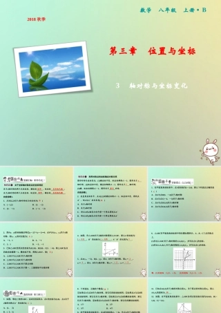 秋八年级数学上册 第3章 位置与坐标 3 轴对称与坐标变化课件 (新版)北师大版 课件