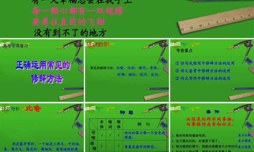 高中语文 (正确运用常见的修辞方法)精品课件