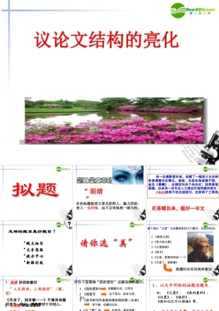 高考语文 议论文结构的亮化作文复习课件 新人教版 课件