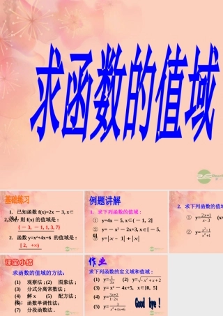 高一数学 26求函数的值域课件(一) 课件