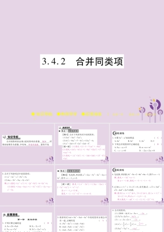秋七年级数学上册 第3章 整式的加减 3.4 整式的加减 3.4.2 合并同类项课件 (新版)华东师大版 课件