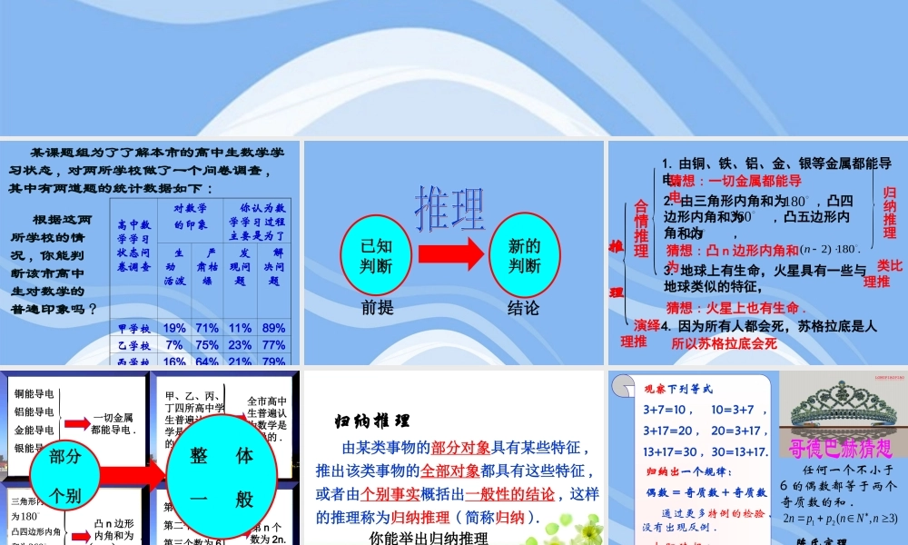 高中数学 第二章之(归纳推理)教学课件 苏教版选修2-2 课件