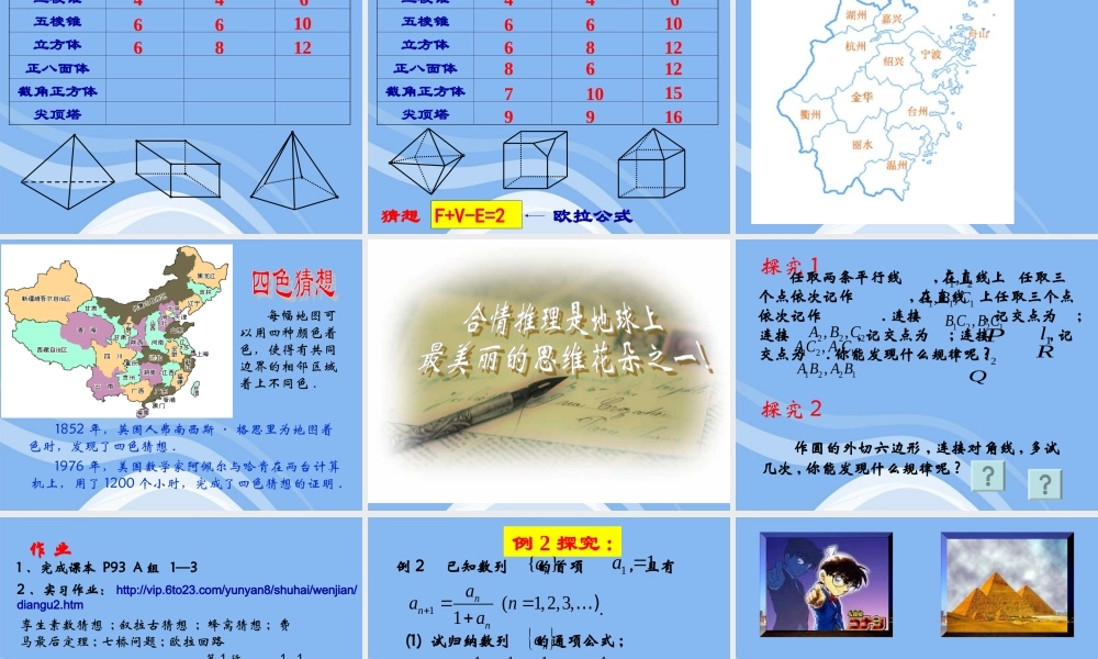 高中数学 第二章之(归纳推理)教学课件 苏教版选修2-2 课件