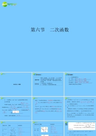 高考数学理一轮复习 2-6二次函数精品课件