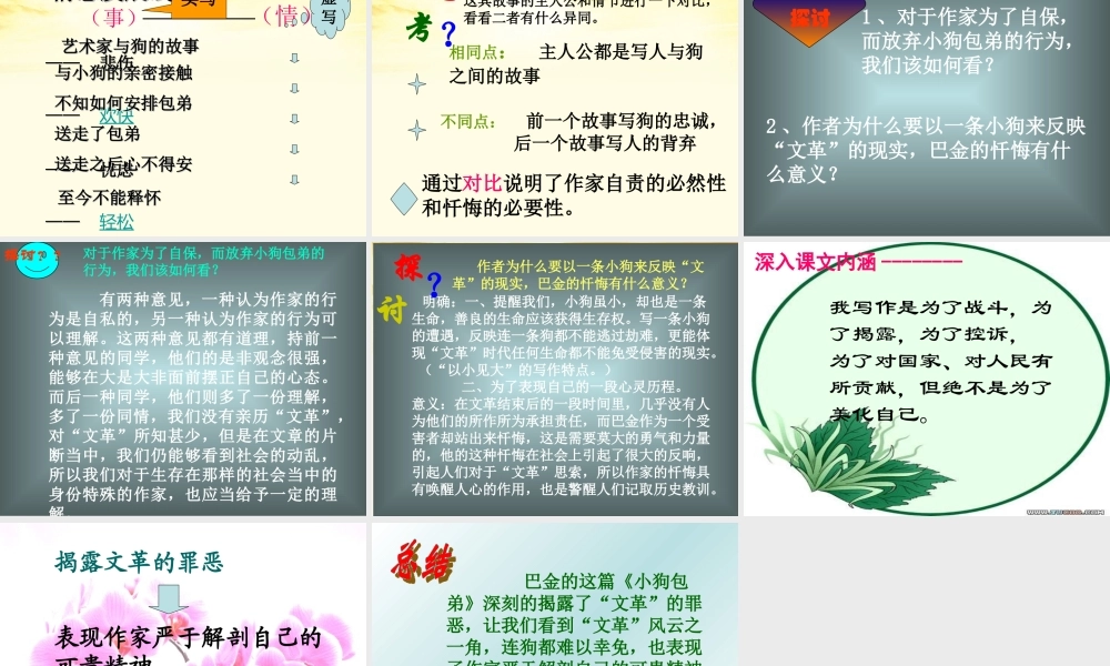高中语文 第10课(小狗包弟)课件 新人教版必修1 课件