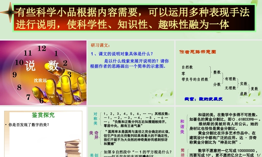 高中语文 第4课(说数)课件 粤教版必修3 课件