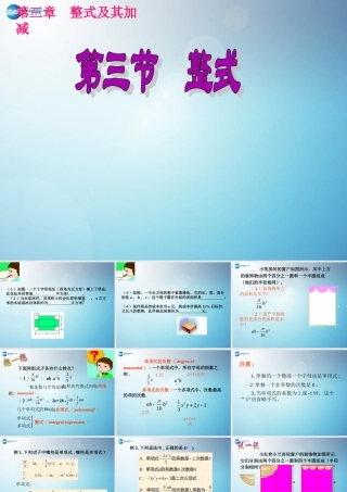 辽宁省沈阳市第四十五中学七年级数学上册 3.3 整式课件 (新版)北师大版