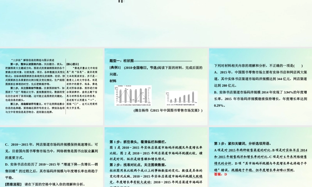 高考语文高分技巧二轮复习专题四抢分点二非连续性文本阅读的读图能力__信息的筛选与图示表述课件
