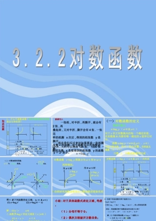 高中数学 322 对数函数 课件 新人教B版必修1 课件