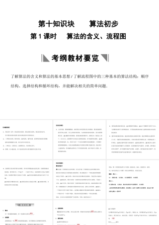 高三数学一轮复习 10-1算法的含义、流程图课件 文 苏教版 课件